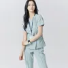 Krankenhaus Krankenschwester Scrubs Uniformen Sets Frauen Chirurgie Uniform Zahnklinik Weibliche Einfarbige Arbeitskleidung Kleidung Anzüge 43HJ #