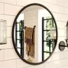 Настенное круглое зеркало для макияжа с металлической рамой, 1 шт., стеклянное зеркало высокой четкости для ванной комнаты в вестибюле, декоративное косметическое зеркало, домашний декор