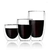 Wine Glasses 80ml-450ml Clear Double Wall Glass Coffee Mugs Insulated Layer Cups Set For Bar Tea Milk Juice Water Espresso S