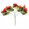 Guirnaldas de flores decorativas Ramo de flores artificiales de peonía de seda rosa de 30 cm, 5 cabezas grandes y 4 brotes, plantas falsas baratas para decoración de bodas en el hogar en puerta L2403