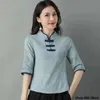 2023 Nova Primavera Traditial China Roupas Femininas Cott Linho Top Estilo Étnico Chinês Robe Retro Chegsam Melhorado Terno Han d9Sn #