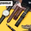 Bänder Für jedes luxuriöse Armband aus echtem Krokodilleder, 18 mm, 19 mm, 20 mm, 21 mm, 22 mm, schwarzbraune Bänder H240330