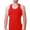 2024 Tops Mens Close-fitting Vest Fitness Elastic Casual Square Collar Breathable H Type Cotton Solid Undershirts Male Tanks 240321