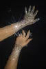 luxurious Stretch Rhinestes Gloves Women Sparkly Crystal Mesh Lg Gloves Dancer Singer Nightclub Dance Stage Show Accories V0mb#