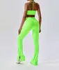 Damen gerippte ausgestattete Hosen hohe Taille Leggings Frauen Neon Glockenboden Sporthosen nahtloses Fitness Fitness trainieren enge Jogginghose BCK8056-2