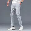 Mens Korean Loose Elastic Straight Leg Sports Pants 2024 Thin Fashion Slim Fit Bekväm andningsbar avslappnad 240326