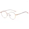 Montature per occhiali da sole Montatura ovale retrò Occhiali da vista in acetato in lega di moda per unisex Occhiali da vista rotondi con montatura completa Lenti personalizzate1903