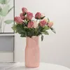 Vases Boyou25cm Ceramic Pink Vase Nordic Modern Creative Living Room Table Interior Dry Flower Arrangement Decoration Pampas Grass