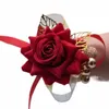 Stoff Rosen Handgelenk Corsage Hochzeit Armband für Brautjungfer Bräute Hand Fr Gefälschte Rosen Hochzeit Armband für Gäste Accories D8oD #
