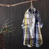 Kvinnors T -skjortor Fashion Plaid Loose Casual Cardigan tunn yttre skjorta Sun Jacket Top Plus Size Women Clothing Woman Winter 2024