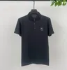 Polos masculinos marca de moda carta impressa manga curta camiseta para 2024 tendência verão listra vertical camisa polo casual high end topo