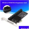 Bilgisayar Kabloları Konektörleri S Denetleyici Adaptörü İş İstasyonları Sunucular 16 bağlantı noktası 6gbps pci-express x1-SATA 3.0 Genişletme Kartı Bırak Deli OT3GY