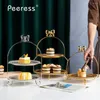 Besteksets Eenvoudig Chinees en Westers Goud Zilver Afternoon Tea Vlinder Snackrek in Europese stijl Multifunctionele desserttafel