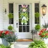 Couronne de fleurs décoratives de très grande taille, décoration murale de porte d'entrée et de fenêtre, guirlande de fleurs faite à la main, décoration de maison et de ferme