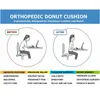 Pillow Donuts Shape Seat Office Chair Hemorrhoid Treat PU Foam Tailbone Pain Hip Up Bed Sores High Density Pregnancy Prostate