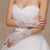 1 paire gants de mariée blanc / rouge / beige élégant rhiaste en dentelle blanche gant belles aciés de mariage a4qf #