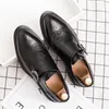 Dress Shoes Man Classics Business Brogue Career Formal Pointed Toe Lace Up Single Buckle Office Party Wedding Leather