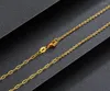 Цепочки из настоящего чистого 999 24-каратного желтого золота, цепочка 1,4 мм, 2 мм, широкое квадратное ожерелье с круглыми звеньями, женское ожерелье на удачу, 40-45 см