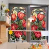 Window Stickers PVC Stained Glass Film Removable Non-Adhesive Heat Insulation UV Blocking Colorful Tulip Pattern Static Clings