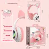 Headphones Flash Light Cat Ears Headphones Wireless With MIC Control LED Kid Girl Stereo Cute Music Helmet Bluetooth Phone Headset Earphone