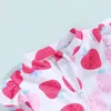 Roupas Conjuntos de roupas Pudcoco Menina de banho de maiô longa Morango com estampa de morango com zíper de banho de banho de banho de verão de verão 0-3t
