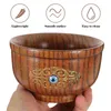 Bowls Evil Eyes Pattern Wood Bowl Container Decorative Wooden Milk