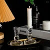 Candle Holders Nordic Candlestick Decor Transparent Glass Holder Romantic Stand Desk Accessories Wedding Centerpieces Ornament