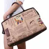 Retro Frauen Handtasche Zeitung Druck Tragetaschen für Frauen 2024 Vintage Top-Griff Taschen Wasserabweisende Reise Lage Handtasche p5xg #