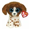 Ty Beanie 6 "Big Glitter Eyes Muddles the Brown and White Dog 15cm Plush fylld djur Samlarobjekt Soft Doll Toy Christmas Gift