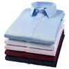 Chemises habillées pour hommes Coton Hommes Classique Chemise à manches longues Poche régulière Fit Formel Business Work Office Bouton Casual Blanc Social