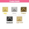 100Sets 6-12mm Metall Pyramid Cap Niets Quadratschsten mit Werkzeugen für Leder Bastel Bag Cloding-Kleidungsschuhe Accessoires