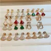 Boucles d'oreilles personnalisées en or rose massif 14 carats pour femmes, diamants Moissanite, agate rouge, élégantes, pour fête de mariage, fiançailles, anniversaire, tendance
