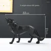 Decorative Figurines Abstract Totem Wolf Dog Ornaments Statue Geometric Resin Ornament Decoration Accessories Gifts