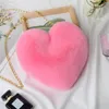 Sacs à main en forme de coeur pour femmes mignon Kawaii fausse fourrure sacs à bandoulière portefeuille sac à main en peluche chaîne sac à bandoulière dame sac à main cadeaux N3UL #