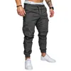 Mannen Cargobroek Zomer Werkbroek Stretch Taille Losse Multi Pocket Casual Sport Outdoor Trekkoord 240315