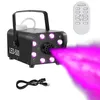 Decorazione per feste Halloween Macchina della nebbia Spruzzo continuo Discoteca 8 LED Luce Spettacolo teatrale Fogger 500W Fumo per interni ed esterni