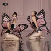 Festival Fairy Butterfly Wings Rave Appories Rhineste Bodysuit Dance Cleren Women Stage Birthday Party Nightclub 74ar#