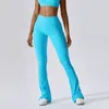 Damen gerippte ausgestattete Hosen hohe Taille Leggings Frauen Neon Glockenboden Sporthosen nahtloses Fitness Fitness trainieren enge Jogginghose BCK8056-2