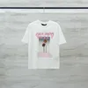 24SS春夏ヨーロッパイタリアピンクレターパフプリントティーファッションメンズスケートボード短袖Tシャツ服カジュアルコットンデザイナーTシャツ0330