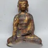 Dekorativa figurer 15 "China Tibet Buddhism Bronze Gild 8 Treasure Shakyamuni Amitabha Buddha Statu