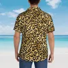 Mäns casual skjortor hawaiian skjorta semester djur fläckar tryck blusar cheetah elegant manlig kortärmad streetwear topp