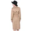 Fashion Buckskin Suede Trench Coats Women Spring Autumn Long Coat S-6XL Windbreaker Female Double Breasted Trench A2841 240318