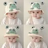 Berets Bucket Hat For Kids Girl Spring Outdoor Boys Girls Sun Summer Cute Flog Toddler Children's Fisherman Cap Cotton