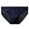 Sous-vêtements pour hommes sous-vêtements en soie glacée respirant bambou fibre de carbone antibactérien confortable pantalon creux froid