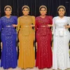 Etniska kläder 2 -stycken Set Elegant African Dresses for Women Pärlade toppar kjol Dashiki Evening Party Dress Kaftan Abaya Drop Delivery DH8G5