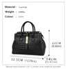 Sac à main en cuir imprimé crocodile pour femme, sac à main de grande capacité en cuir de vache, sac à bandoulière e-épaule K19h #