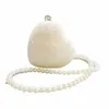 new Fi Women's Love Shape Bag Mini Acrylic Dinner Bag Pearl Chain Shoulder Bag Candy Color Matching Lipstick Jelly Handbag 81nZ#