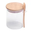 Butelki do przechowywania 420 ml cukierki szklane słoik z pokrywką hermeryjne pojemniki na żywność bambusa