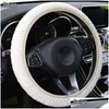 Steering Wheel Covers Ers Decoration Anti-Slip Winter Soft Warm P Pearl Veet Car Er Drop Delivery Automobiles Motorcycles Interior Acc Ot1Ky