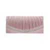 Designer Luxury fashion Diamond Clutch Bags Fashionable pleated handbag with water diamonds for dinner and grab bag